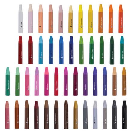 Пастель масляная восковые мелки утолщенные 48 цвета с точилкой, держателем и стеком, BRAUBERG PREMIUM, 272714