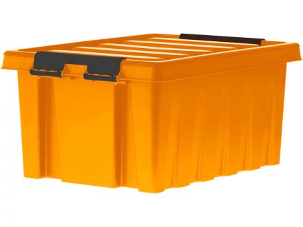 Ящик 415х300х190 мм с крышкой и клипсами оранжевый