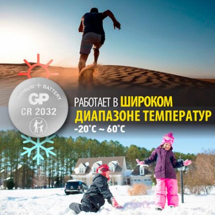 Батарейки литиевые GP Lithium CR2032 "таблетки, дисковые, кнопочные" КОМПЛЕКТ 20 шт., блистер, CR2032-2CRU20