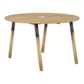 Стол FRST 1250 Дуб Гамильтон/Черный графит-Бук 1250х1250х733 FORTA