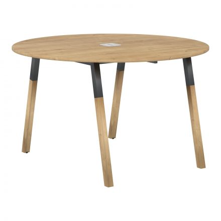 Стол FRST 1250 Дуб Гамильтон/Черный графит-Бук 1250х1250х733 FORTA