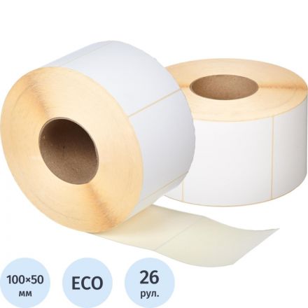 Термоэтикетки ЭКО 100х50, 1000шт/рул, вт.40, 26 рул/уп