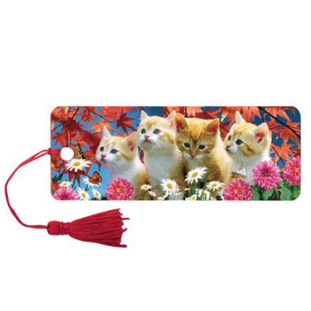 Закладка для книг с линейкой 3D ОБЪЕМНАЯ BRAUBERG, "Котята", с декоративным шнурком-завязкой, 125762 Закладка для книг с линейкой 3D ОБЪЕМНАЯ BRAUBERG, "Котята", с декоративным шнурком-завязкой, 125762