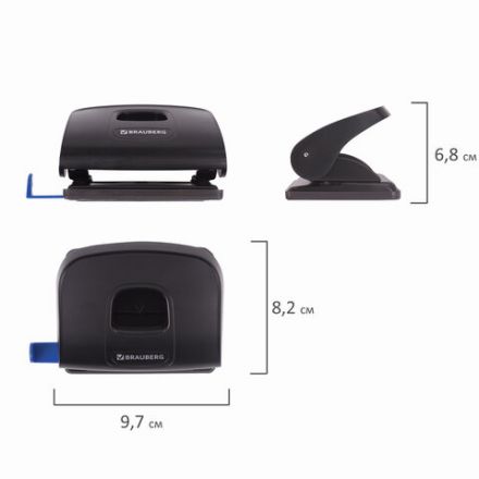 Дырокол BRAUBERG "Extra", до 20 листов, черный, 229091 Дырокол BRAUBERG "Extra", до 20 листов, черный, 229091