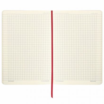 Блокнот А5 (148x218 мм), BRAUBERG "Metropolis Ultra", под кожу, 80 л., резинка, клетка, красный, 111018