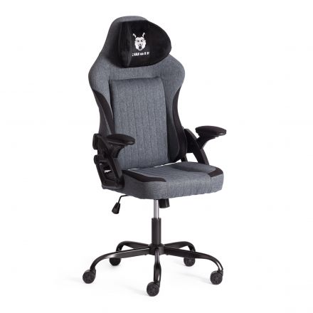 Кресло iWolf ткань, черный/серый, 70х70х129 см