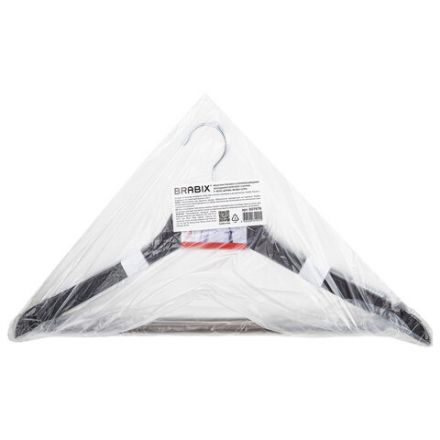 Вешалки-плечики с антискользящими накладками, КОМПЛЕКТ 3 штуки, размер 48-50, дерево, BRABIX, 607476