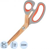 Ножницы Attache Selection Energy 220 мм с титановым покрытием лезвий и пластиковыми анатомическими ручками оранжевого/серого цвета