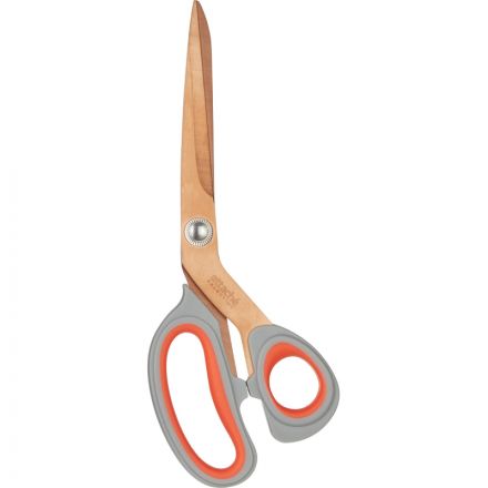 Ножницы Attache Selection Energy 220 мм с титановым покрытием лезвий и пластиковыми анатомическими ручками оранжевого/серого цвета