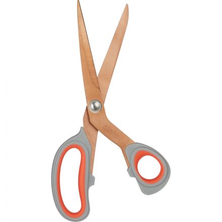 Ножницы Attache Selection Energy 220 мм с титановым покрытием лезвий и пластиковыми анатомическими ручками оранжевого/серого цвета