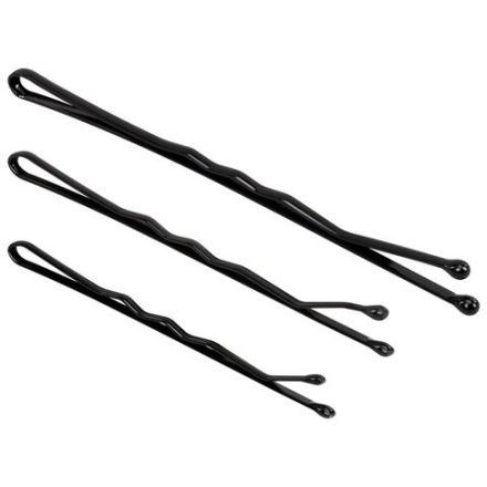 Невидимки для волос НАБОР 60 шт., 4,5 см, 5 см, 6 см, в кейсе, чёрный, MONTE VITA (МОНТЕ ВИТА), 457102