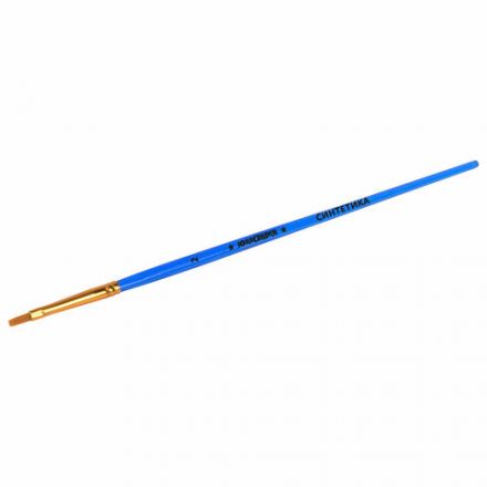 Кисти СИНТЕТИКА набор 5 шт. (плоские № 1, 2, 3, 4, 5), пакет с европодвесом, ЮНЛАНДИЯ, 201077