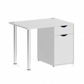 Home Office Стол письменный VR.SP-3-98.1 Белый/Хром опоры 980*720*750