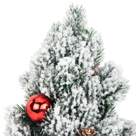 Ель новогодняя искусственная 32 см, заснеженная с декором, литой ПЭТ, ЗОЛОТАЯ СКАЗКА, 592514