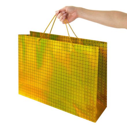 Пакет подарочный (1 шт.) 62x17x42 см, "BIG SIZE", голография, ассорти 3 цвета, ЗОЛОТАЯ СКАЗКА, 609731