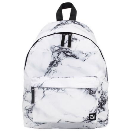 Рюкзак BRAUBERG СИТИ-ФОРМАТ универсальный, "White marble", бело-черный, 41х32х14 см, 229886