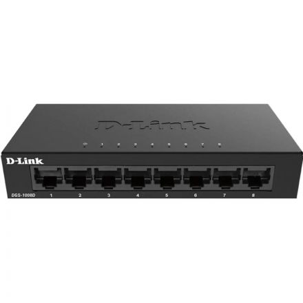 Коммутатор D-link 8 портов 10/100/1000Base-T, неуправляемый (DGS-1008D/K2A)