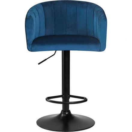 Стул барный LO_DOBRIN DARCY BLACK LM-5025_B-M_V-1922-20 синий велюр