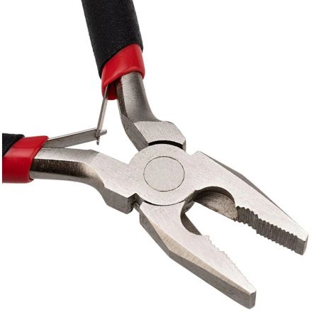 Плоскогубцы мини 120мм никел., авторазжим, обливные рукоятки REXANT 12-4601