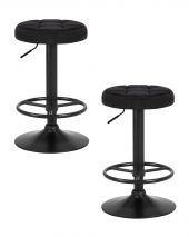 Набор 2 шт Табурет барный DOBRIN BRUNO BLACK, черный велюр (MJ9-101)