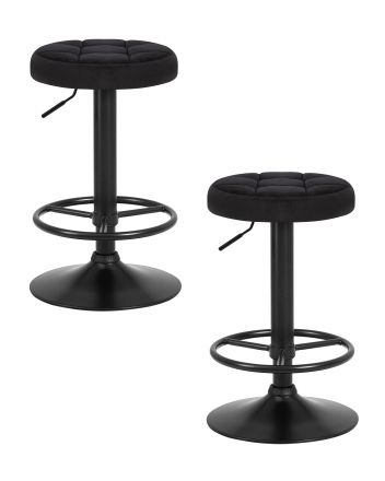 Набор 2 шт Табурет барный DOBRIN BRUNO BLACK, черный велюр (MJ9-101)