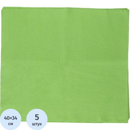 Салфетка хозяйственная микроспан 34х40см МС80-74 зеленый 5шт/уп