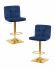 Набор 2 шт Стул барный DOBRIN GOLDIE, синий велюр (MJ9-117)