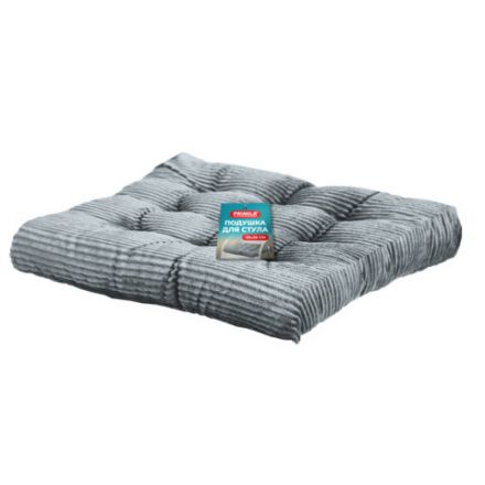 Подушка на стул "ВЕЛЬВЕТ" 38х38 см, полиэстер, серая, PRIMILA (ПРИМИЛА) CLASSIC, 700504