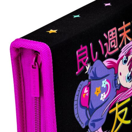 Пенал BRAUBERG, 1 отделение, 1 откидная планка, полиэстер, 21х14 см, "Anime girl", 272323