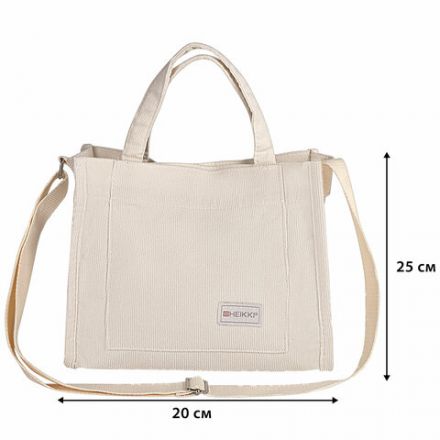 Сумка шоппер HEIKKI MINI (ХЕЙКИ), вельвет, 25х20 см, бежевый, 272440 Сумка шоппер HEIKKI MINI (ХЕЙКИ), вельвет, 25х20 см, бежевый, 272440