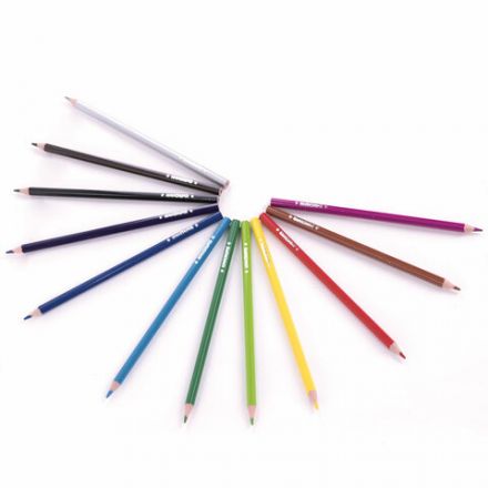 Карандаши цветные ЮНЛАНДИЯ "ДОМИКИ", 12 цветов, шестигранные, грифель 3 мм, 181836