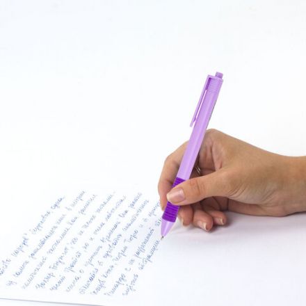 Ручка шариковая автоматическая эргономичная с грипом STAFF "Profit 500 PASTEL COLOR", СИНЯЯ, узел 0,7 мм, линия письма 0,35 мм, 144492