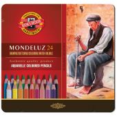 Карандаши акварельные Koh-I-Noor "Mondeluz", 24цв., заточен., метал. пенал