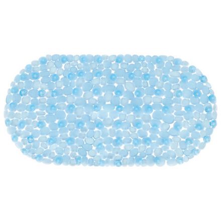 Коврик для ванны противоскользящий 64х36 см "Ручей", овальный, голубой, ПВХ, присоски, PRIMILA (ПРИМИЛА), 700390