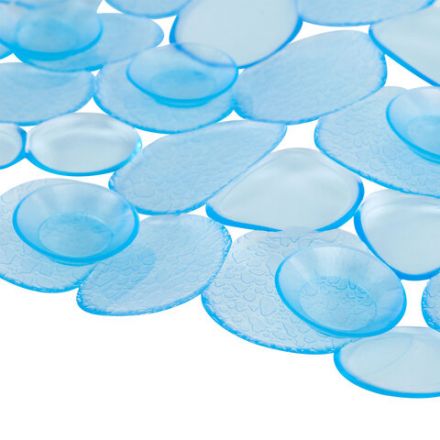 Коврик для ванны противоскользящий 64х36 см "Ручей", овальный, голубой, ПВХ, присоски, PRIMILA (ПРИМИЛА), 700390