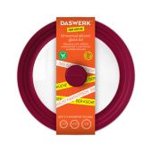 Крышка для любой сковороды и кастрюли универсальная 3 размера (22-24-26 см) бордовая, DASWERK (ДАСВЕРК), 607587