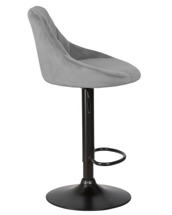 Стул барный DOBRIN LOGAN BLACK, серый велюр (MJ9-75)