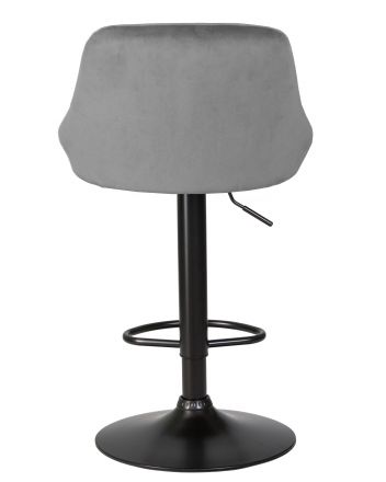 Стул барный DOBRIN LOGAN BLACK, серый велюр (MJ9-75)