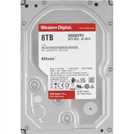 Жесткий диск WD Red Plus NAS HDD 3.5 SATA 8TB/5640rpm/256MB/CMR,WD80EFPX
