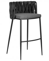 Стул барный DOBRIN AMELIA, серая ткань (F-48), темно-серый винтажный PU (MF-12) Стул барный DOBRIN AMELIA, серая ткань (F-48), темно-серый винтажный PU (MF-12)