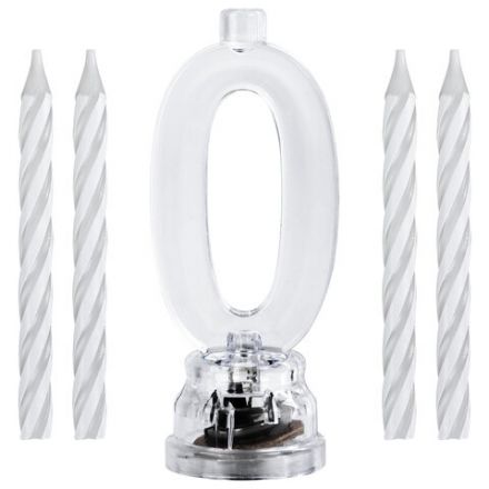 Цифра-подсвечник "0" светодиодная, ЗОЛОТАЯ СКАЗКА, в наборе 4 свечи 6 см, 1 батарейка, 591423 Цифра-подсвечник "0" светодиодная, ЗОЛОТАЯ СКАЗКА, в наборе 4 свечи 6 см, 1 батарейка, 591423