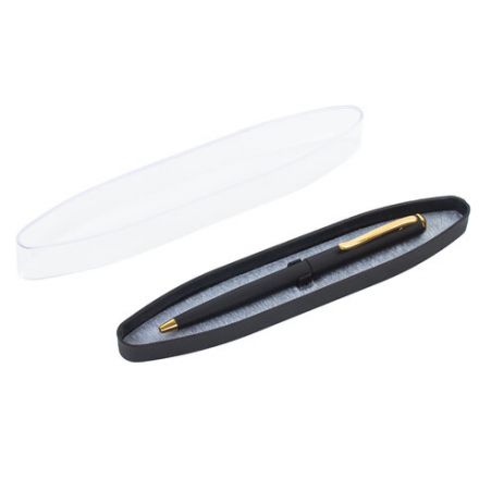 Ручка подарочная шариковая BRAUBERG "Maestro", СИНЯЯ, корпус черный с золотистым, линия письма 0,5 мм, 143470