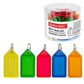 Бирки для ключей КОМПЛЕКТ 20 ШТ., длина 55 мм, инфо-окно 39х22 мм, АССОРТИ, BRAUBERG, 237495 Бирки для ключей КОМПЛЕКТ 20 ШТ., длина 55 мм, инфо-окно 39х22 мм, АССОРТИ, BRAUBERG, 237495