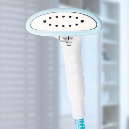 Отпариватель BQ (БИ-КЬЮ) SG5005S, 1800 Вт, пар 35 г/мин, резервуар 1,5 л, 1 режим, 1 насадка, белый/синий, 86195622