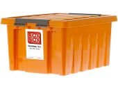 Ящик 500х390х250 мм с крышкой и клипсами оранжевый