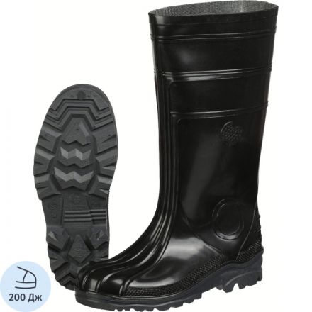 Сапоги мужские цв.черный мод. 155 (р.43) ПВХ с мет. подноском