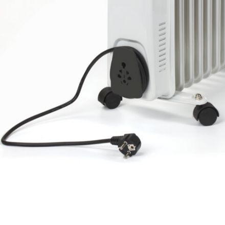 Обогреватель масляный SONNEN DFS-11, 2500 Вт, 11 секций, белый, 453500