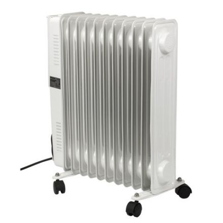 Обогреватель масляный SONNEN DFS-11, 2500 Вт, 11 секций, белый, 453500