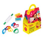 Пластилин растительный JOVI "Super kit", 03 цвета, 150г, растительный, 6 формочек, 1 скалка, картонная упаковка