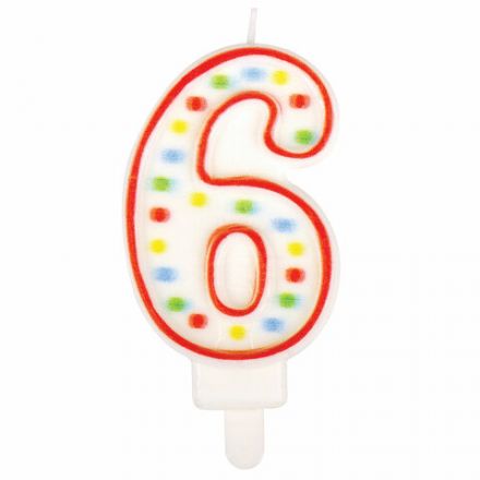 Свеча-цифра для торта "6" ДВУСТОРОННЯЯ с конфетти, 8,5 см, ЗОЛОТАЯ СКАЗКА, держатель, блистер, 591399